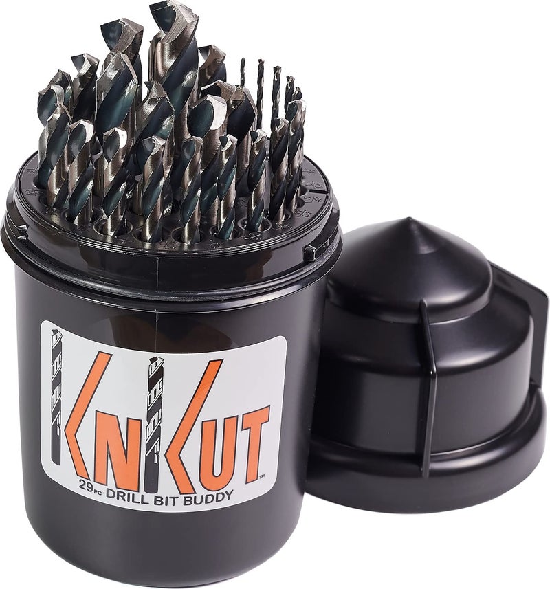 KnKut 29 Piece Drill Buddy Jobber Length Drill Bit Set with 3/8"" Reduced Shank - Image 1